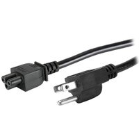 AC Power Cord NEMA 1-15P to IEC-60320-C5 18 AWG 3C 2.5A SVT 250V Black 6 ft.